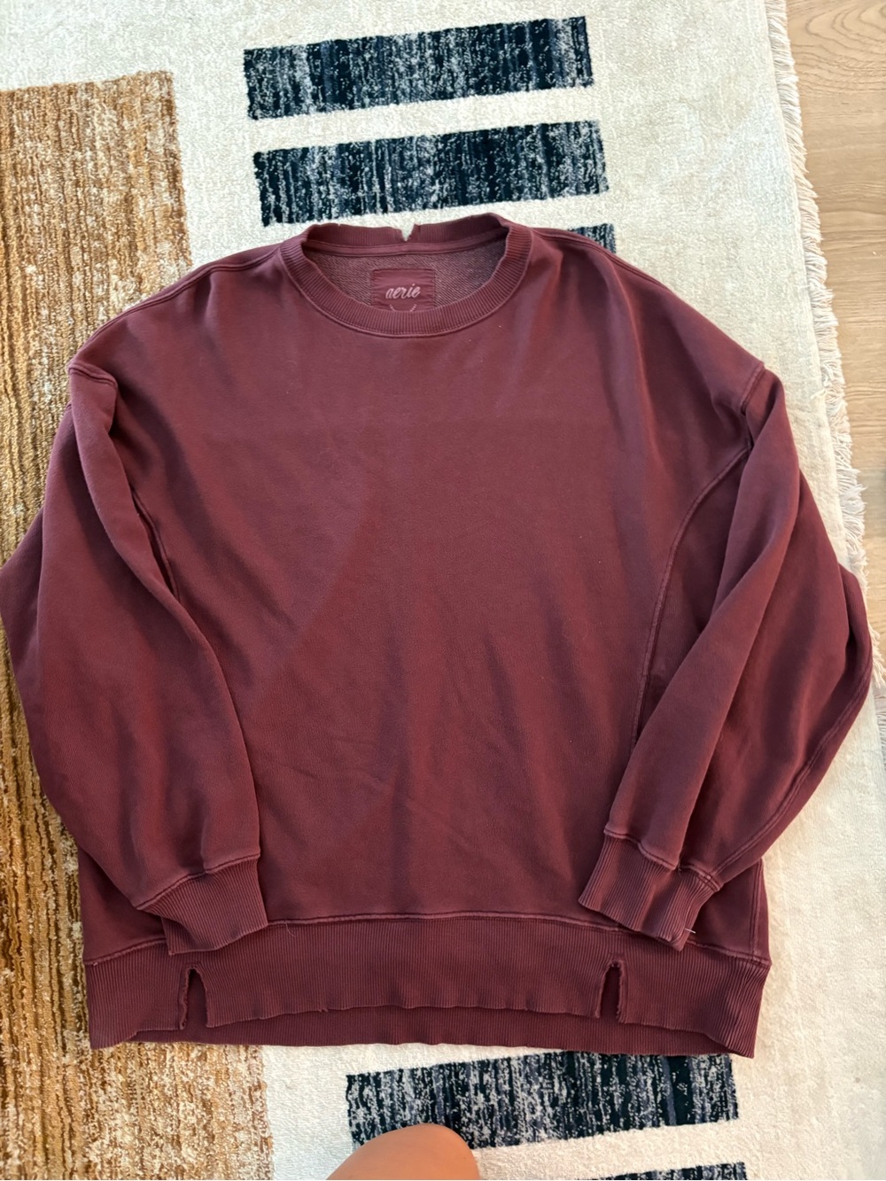 aerie Burgundy Crewneck Sweatshirt